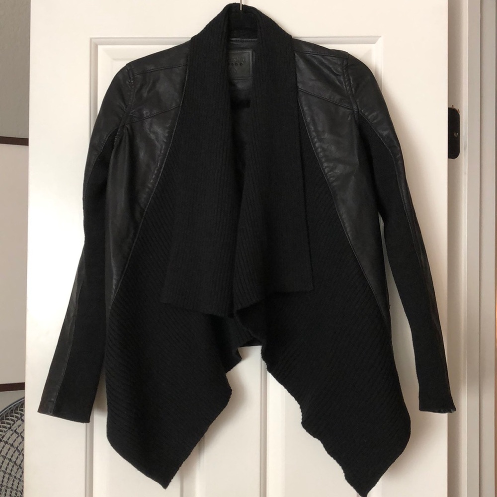 COPY - Black Leather & knit jacket